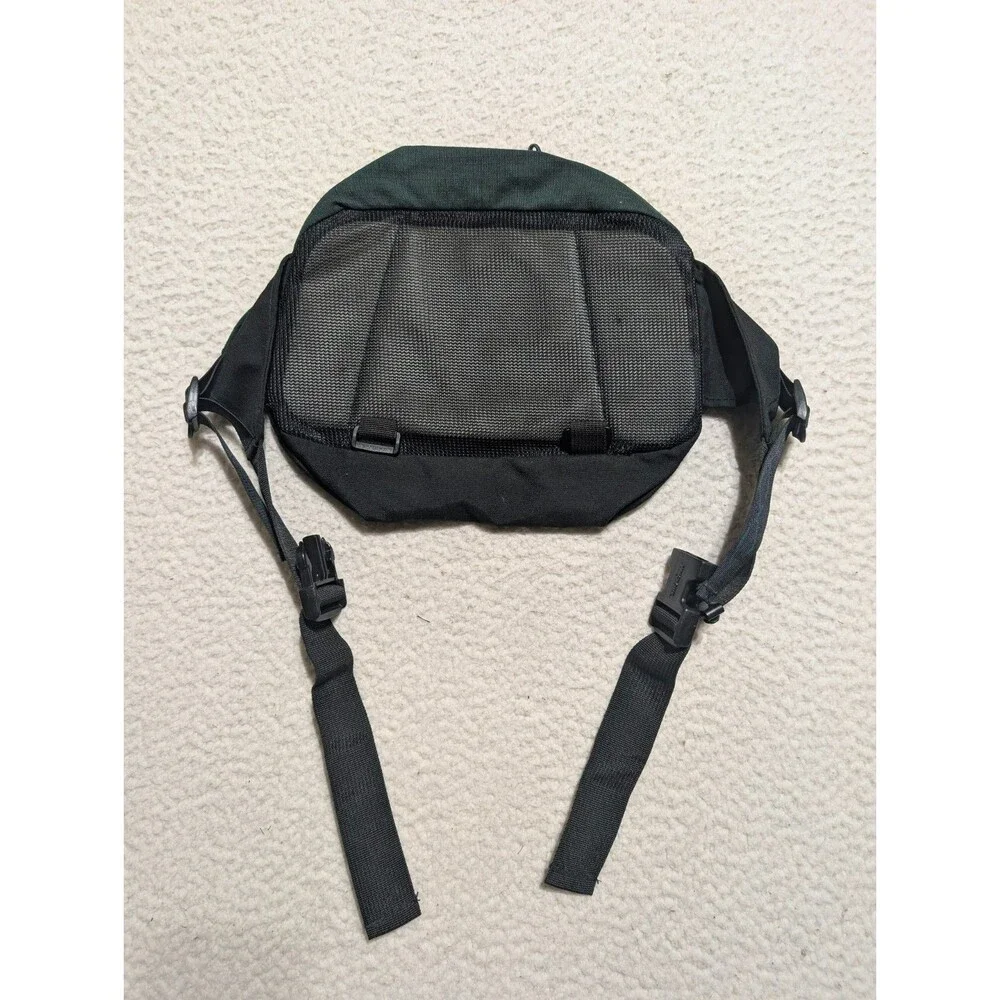 Vintage JanSport USA Large Lumbar Fanny Pack Waist Bag Green Black 90s
